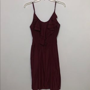 Ruffled Maroon Game Day Dress